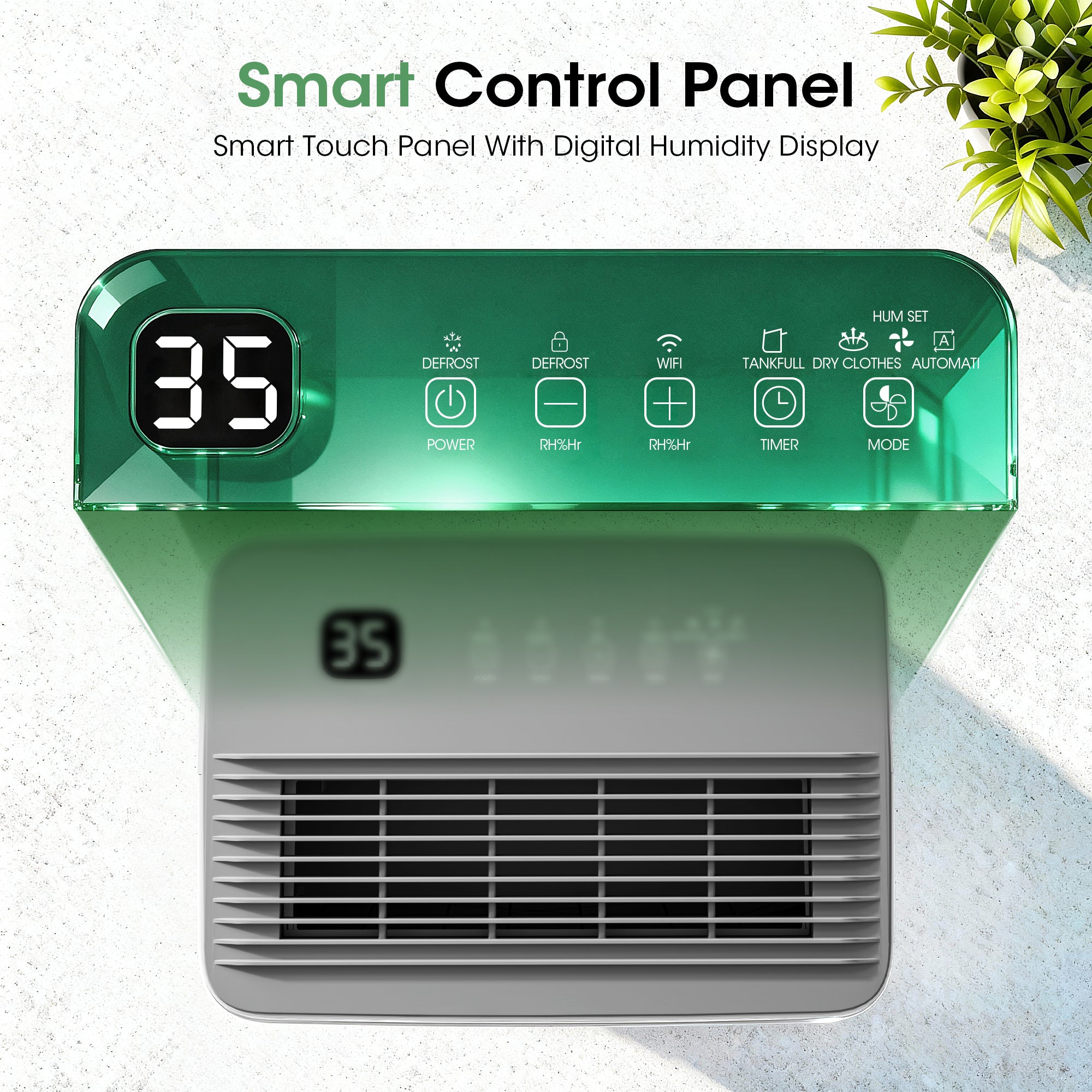 Patiosunny 10-Pint (DOE), Max 35 Pints/D Multi-Function Dehumidifier, 3600 Sq. Ft Coverage Area with App Remote Control, 24H-Timer/Drain Hose/Child lock, for Bedroom/Office/Laundry Room