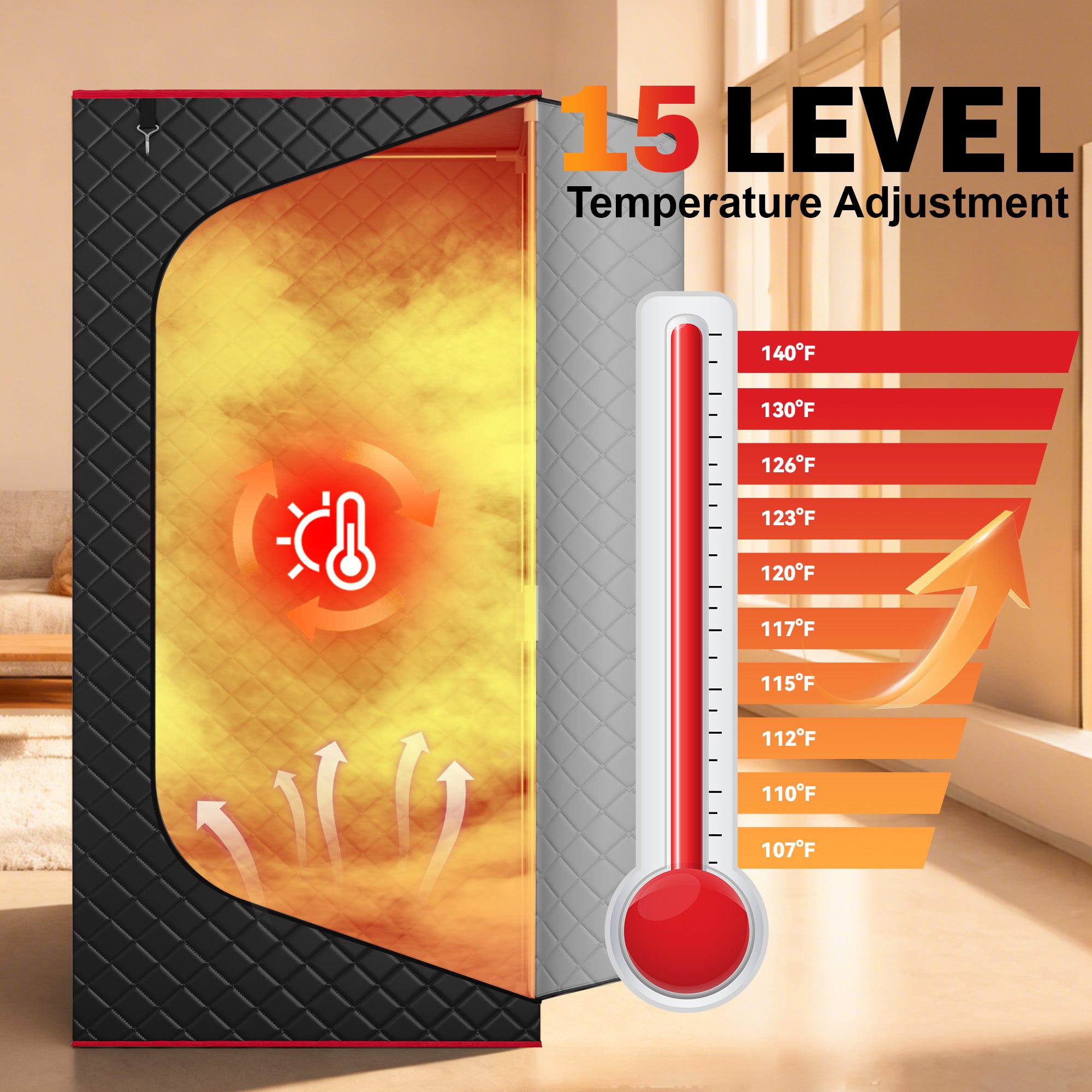 Upgraded Portable Steam Sauna for Home, Sauna Tent with 3L/1200W Steamer, XL Foldable and Remote Control, 99-Min Timer & 15 Power Levels, for Relaxation