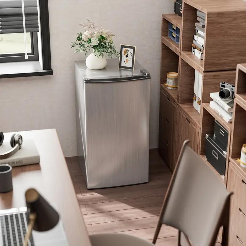 Patiosunny 3.2 Cu.ft Mini Fridge Energy Saving Compact Refrigerator with Reversible Door, Silver