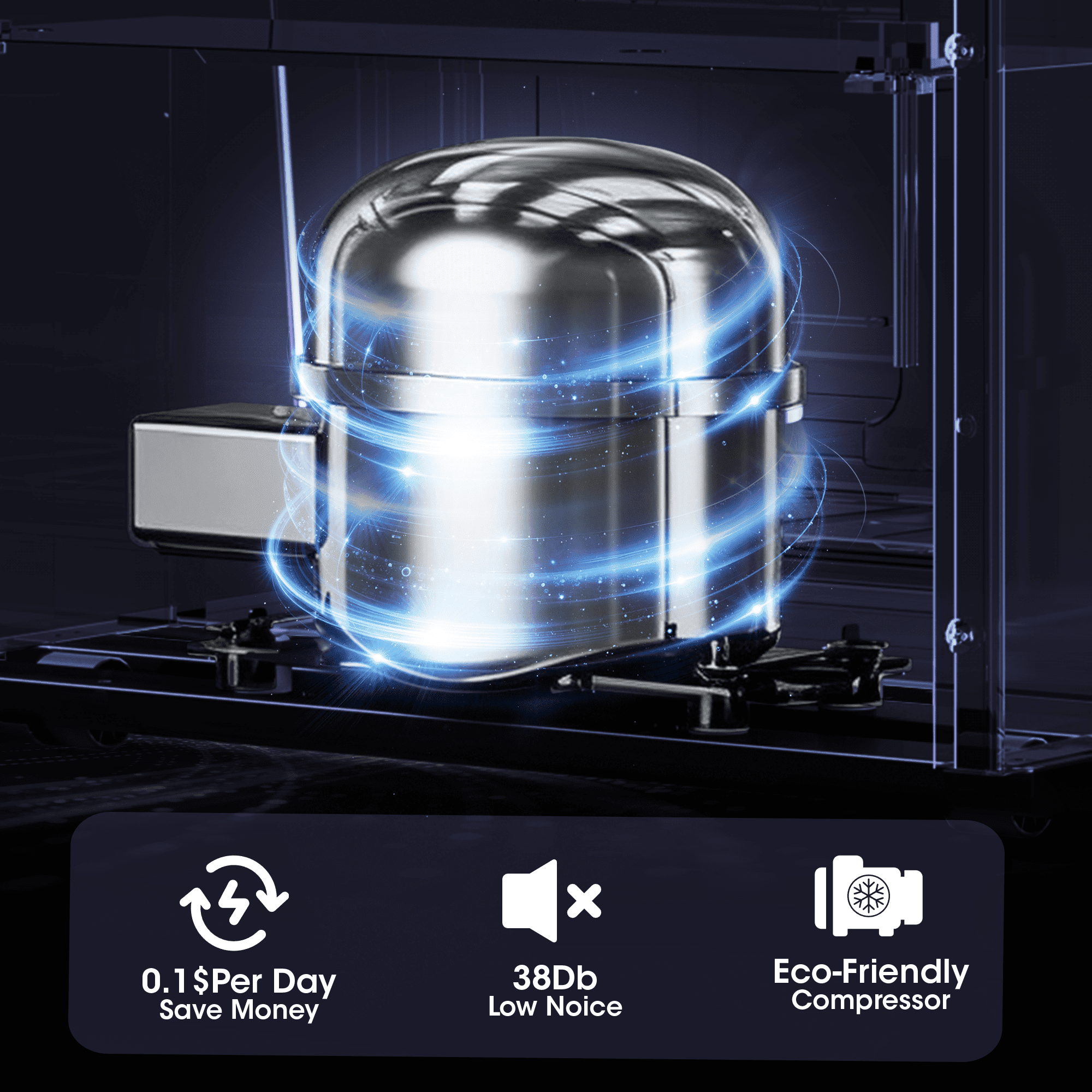 Patiosunny 3.5 Cu.ft Mini Fridge with Freezer, Adjustable Thermostat, Low Noise, Removable Glass Shelves, 2 Door Small Refrigerator for Kitchen, Office, Bedroom,Silver