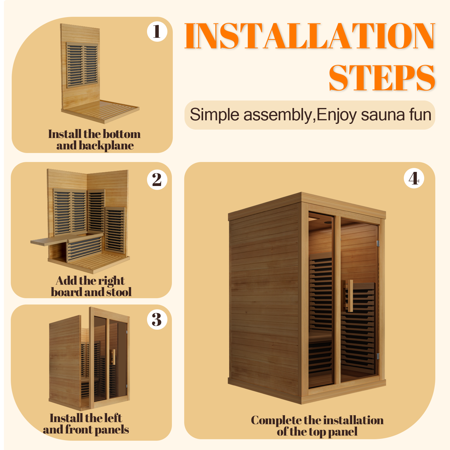 Patiosunny 2 Person Personal Sauna for Home Use, Full Spectrum Infrared Sauna, Low EMF, Dual Tempered Glass & Bluetooth Speakers - Indoor Sauna 2000W (Wood Tone)