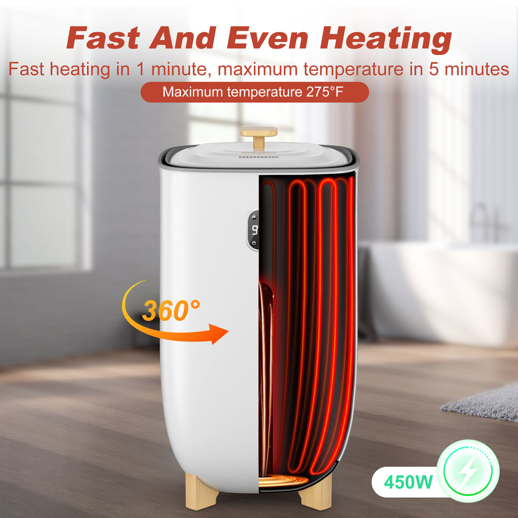 Patiosunny 40L Large Capacity Smart Towel Warmer & Dryer Cabinet, Heating Mode 20/30/60/90 Min, Customized Fragrance, LED Screen, Anti-scald Safety Lock, Ideal Gift for Families, Friends, Lover