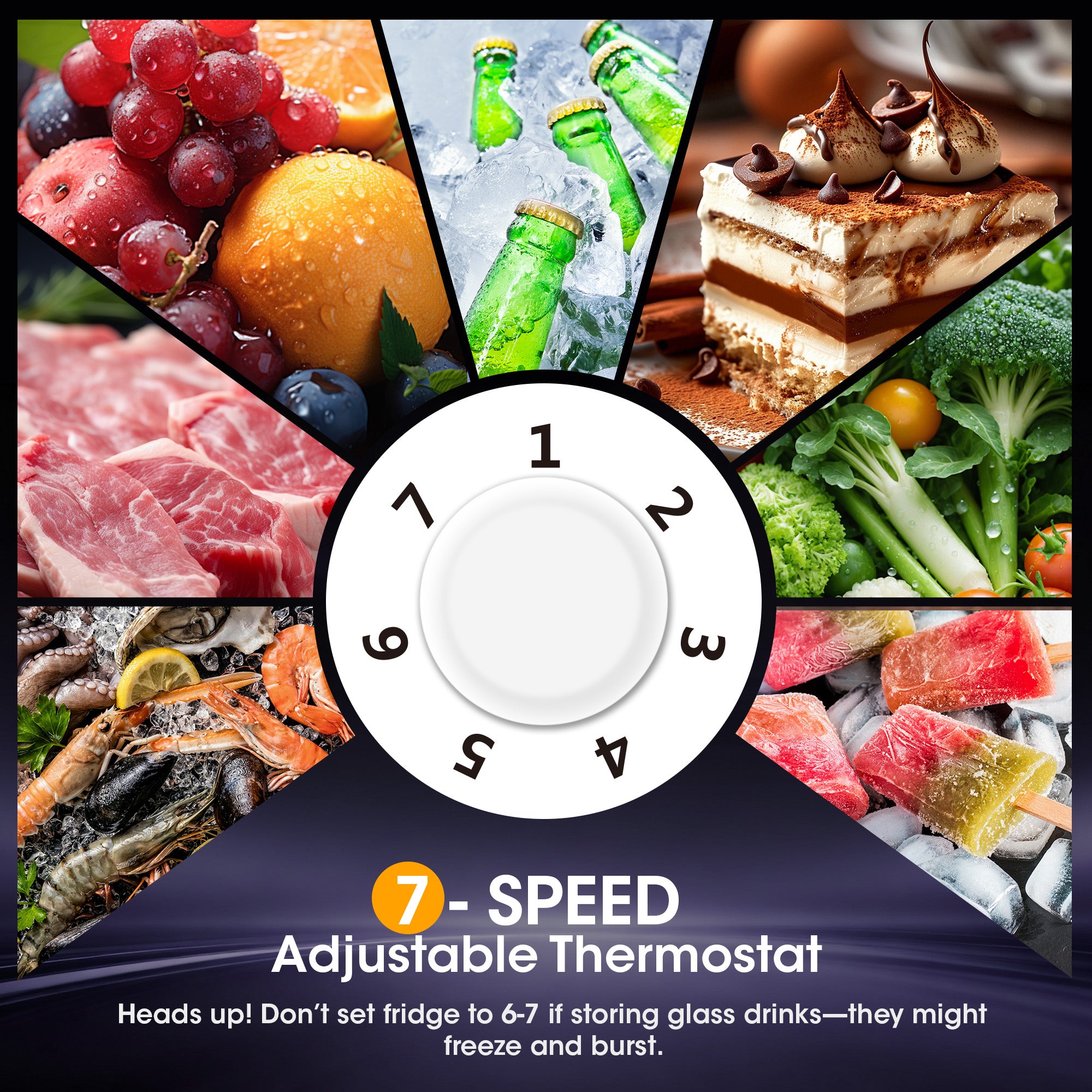 Patiosunny 4.5 Cu.ft Mini Refrigerator with Freezer,Small Refrigerator for Office,Kitchen,Dorm and Bedroom ,2 Doors Mini Fridge with Adjustable Shelves(Sliver)