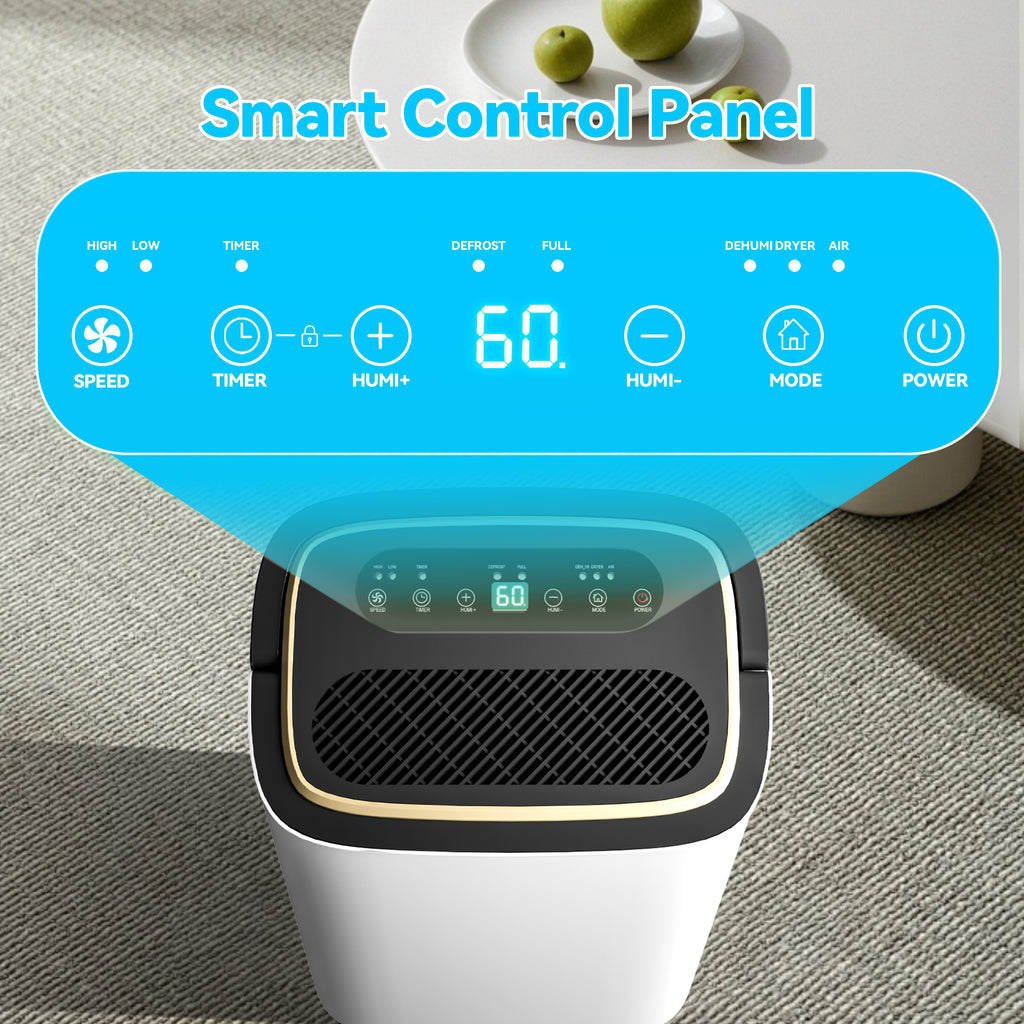 Patiosunny 15-Pint (DOE) Multi-Function Dehumidifier, 5000 Sq.Ft Coverage Area with 3 Modes, 180 OZ Water Tank/24H-Timer/Drain Hose/Child lock, for Bedroom /Office/Laundry Room