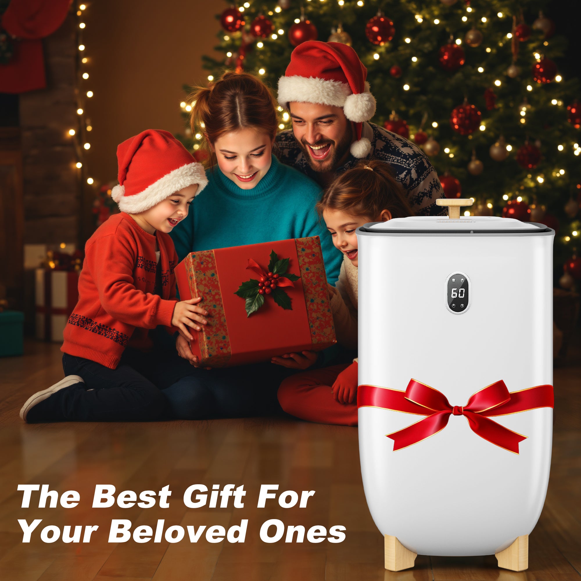 Patiosunny 35L Towel Warmer Bucket with Drying Modes, Heating Mode 20/30/60/90 Min, Customized Fragrance, LED Screen, Anti-scald Safety lock, White