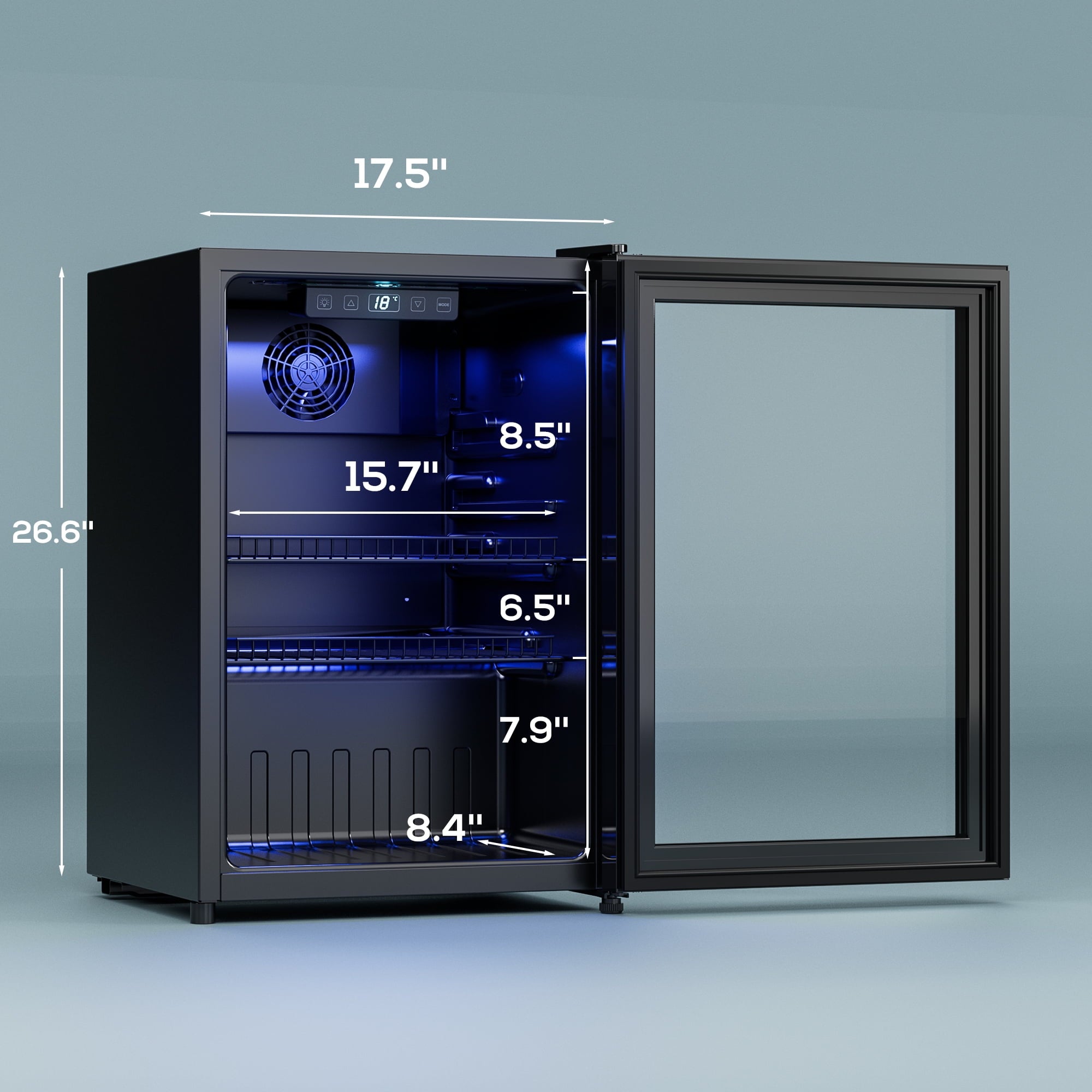Patiosunny 100 Can Beverage Refrigerator Cooler 2.47 Cu.ft Mini Fridge with Glass Door & Adjustable Shelves, Perfect for Home, Office or Bar