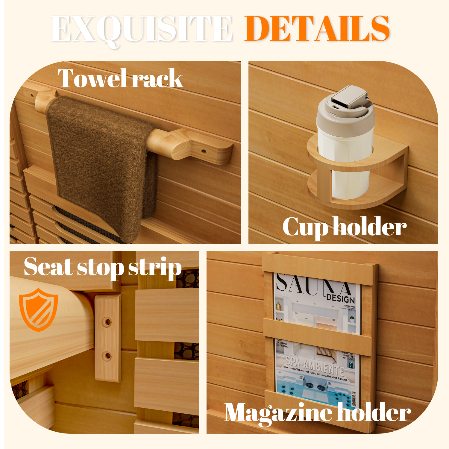 Patiosunny 2 Person Personal Sauna for Home Use, Full Spectrum Infrared Sauna, Low EMF, Dual Tempered Glass & Bluetooth Speakers - Indoor Sauna 2000W (Wood Tone)