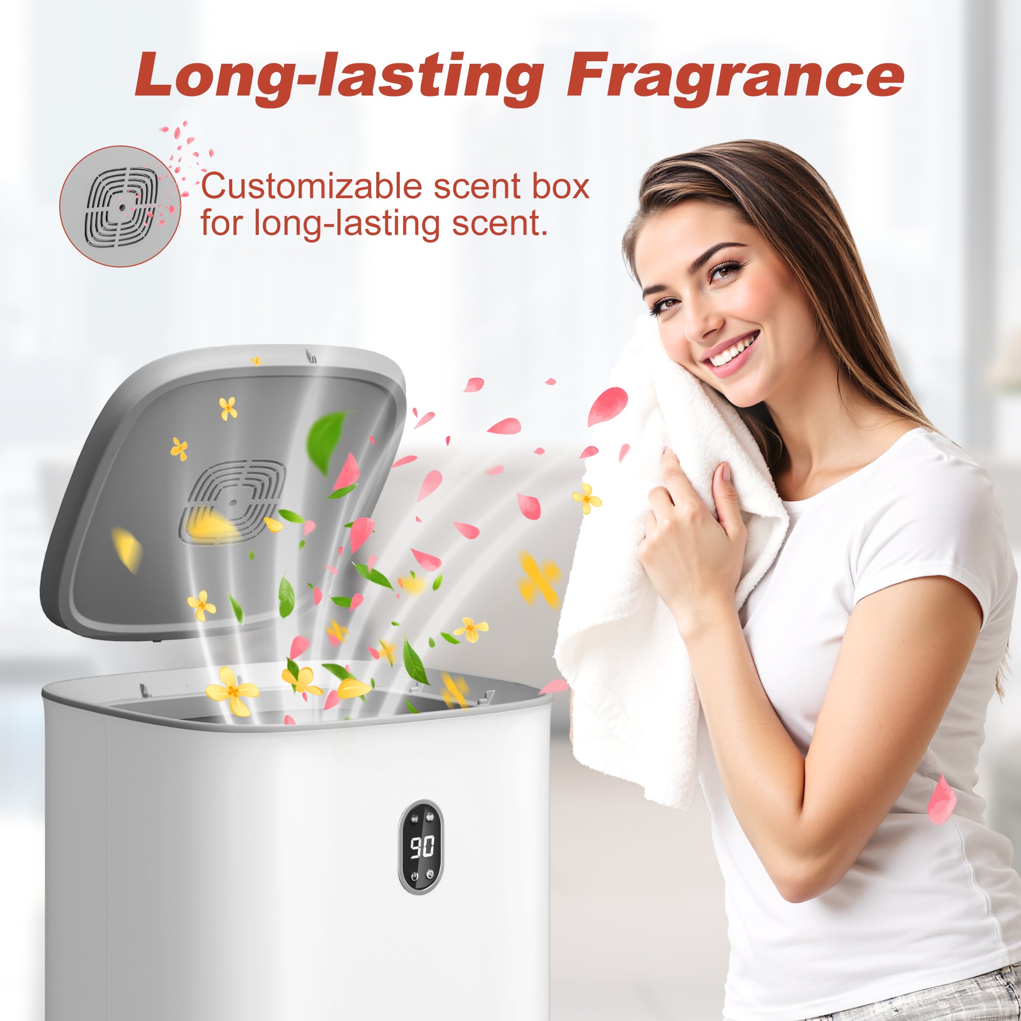 Patiosunny 40L Large Capacity Smart Towel Warmer & Dryer Cabinet, Heating Mode 20/30/60/90 Min, Customized Fragrance, LED Screen, Anti-scald Safety Lock, Ideal Gift for Families, Friends, Lover