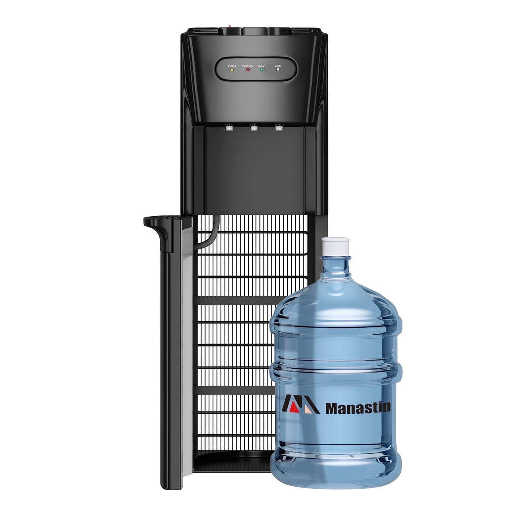 Patiosunny Bottom-Loading Water Dispenser, 3 Temperatures (Hot, Room and Cold), Child Safety Lock, LED Display with Empty Bottle Alert, Black