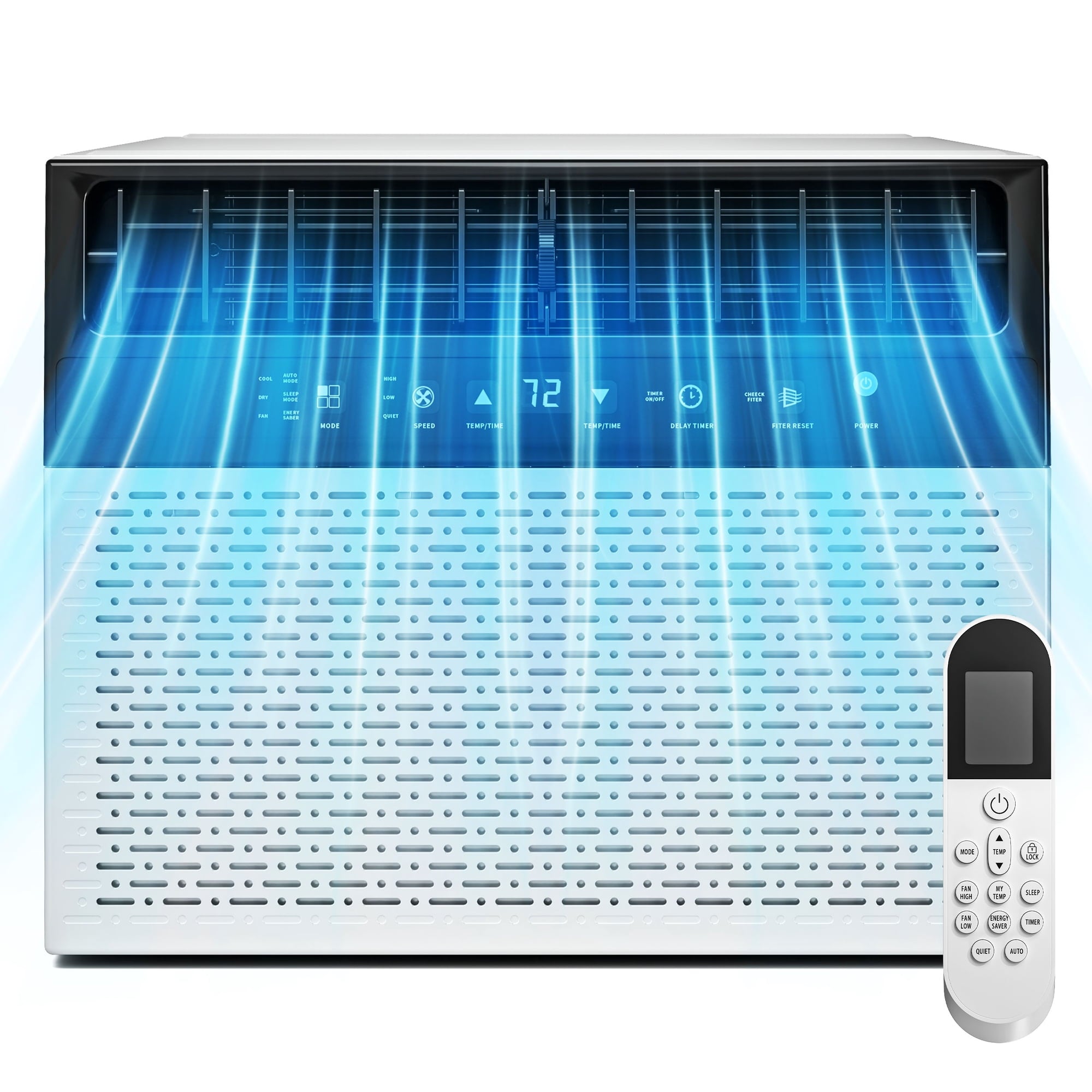 Patiosunny 10000-BTU Window Air Conditioner, Cools Up to 450 Sq Ft, with Remote Control, Energy Efficient