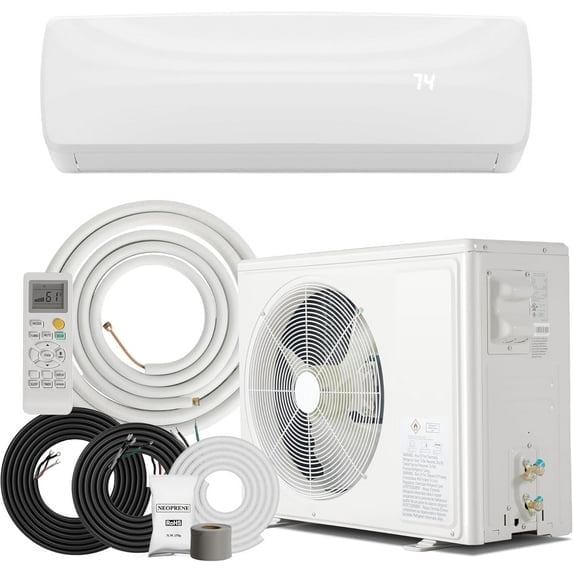 Patiosunny 12000 BTU Mini Split Air Conditioner & Heater, 17 SEER2 230V Energy Energy Saving Wall Mounted Inverter Ductless AC Unit Cools up to 1250 Sq. Ft