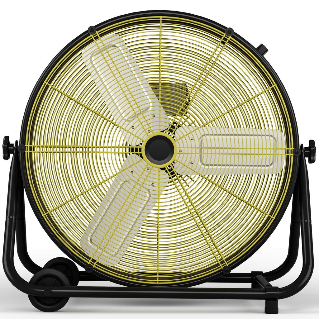 Patiosunny 24 '' Industrial Drum Fan, 8800 CFM Heavy Duty Metal Floor Fan, 3-Speed for Warehouse, Workshop, Factory, Commercial, ETL-Black