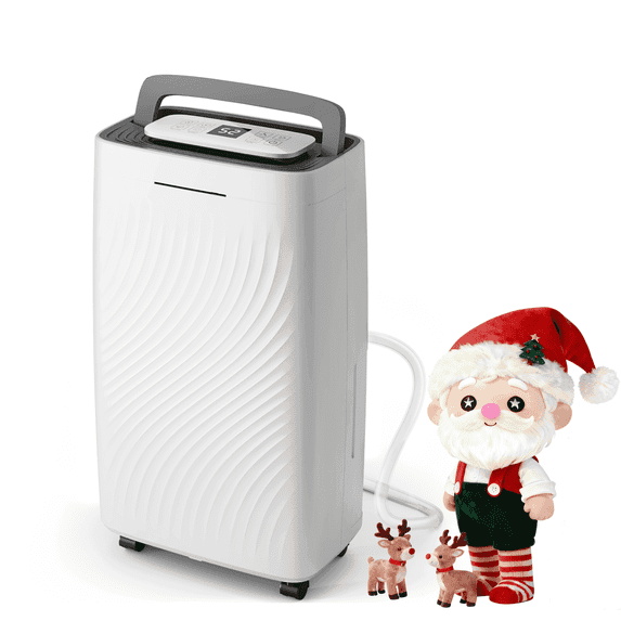 Patiosunny 19-Pint (DOE), Max 80 Pints/D Multi-Function Dehumidifier, 5500 Sq.Ft Coverage Area with 4 Modes, 24H-Timer/Drain Hose/Auto Defrost, Ideal for Large Room, Home, Garage