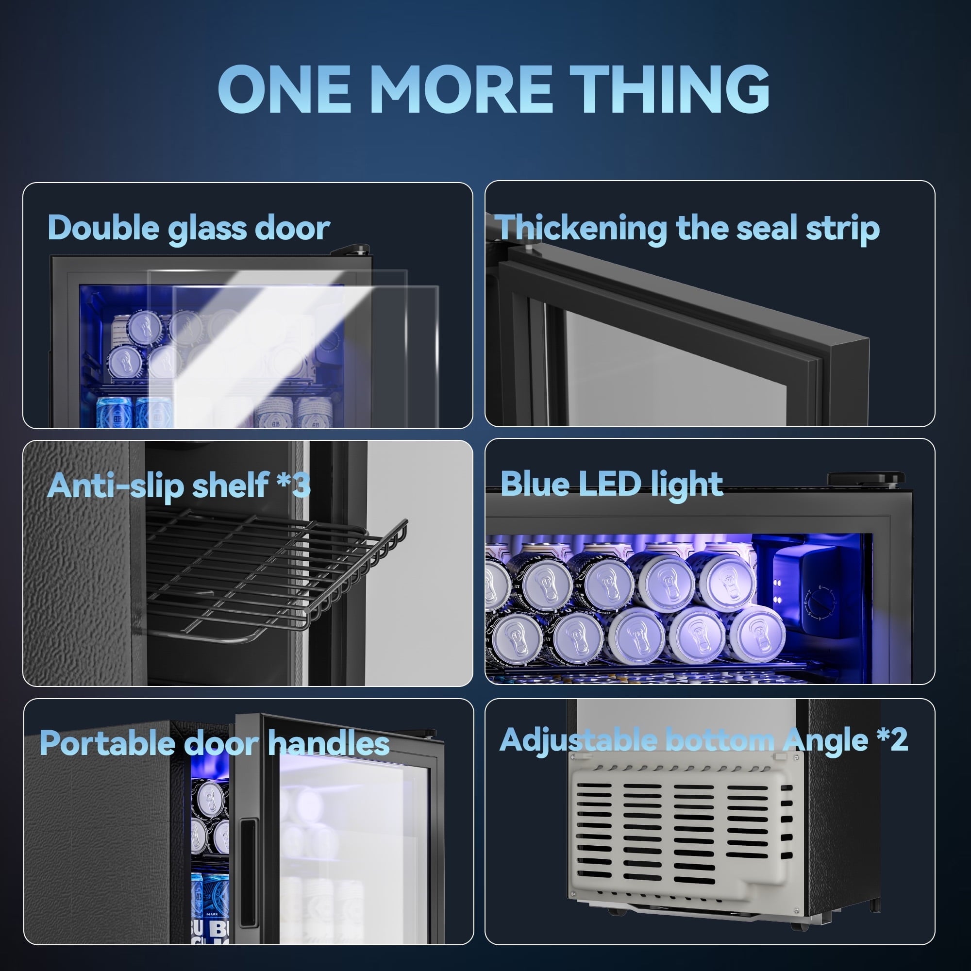 Patiosunny 130 Can Beverage Refrigerator Cooler 3.2 Cu.ft Mini Fridge with Glass Door & Adjustable Shelves, for Home/Office/Bar