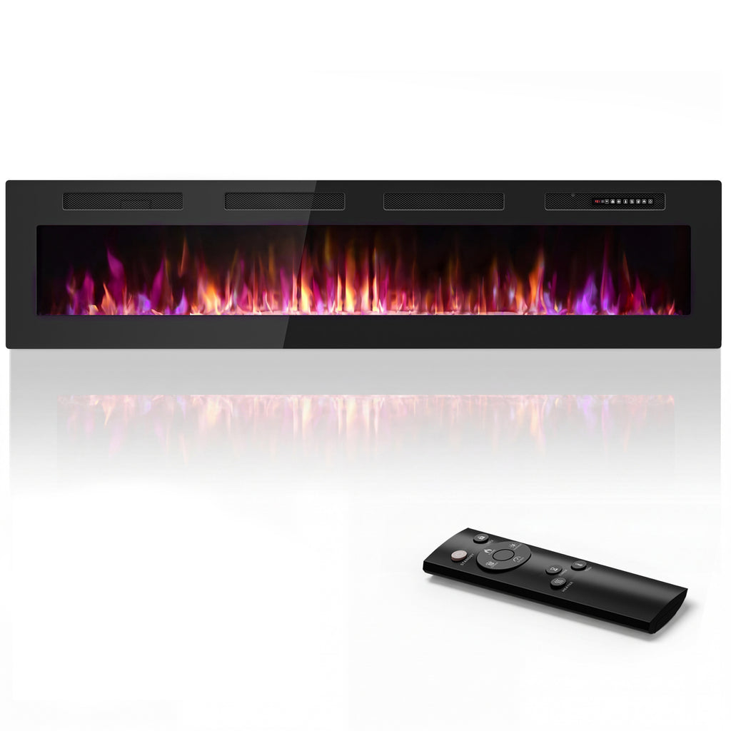 Patiosunny 72" Electric Fireplace, Adjustable Flame Colour and Speed, 8H Timer, Multiple Modes, Child Lock, Suitable for Living Rooms and Bedrooms